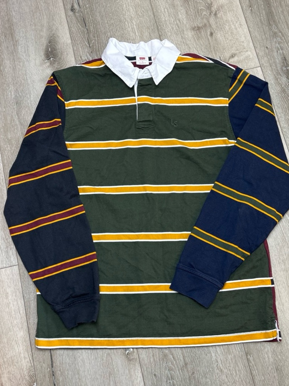 Levi's Striped Union Rugby Shirt - Multi-Color Long Sleeve - Size M